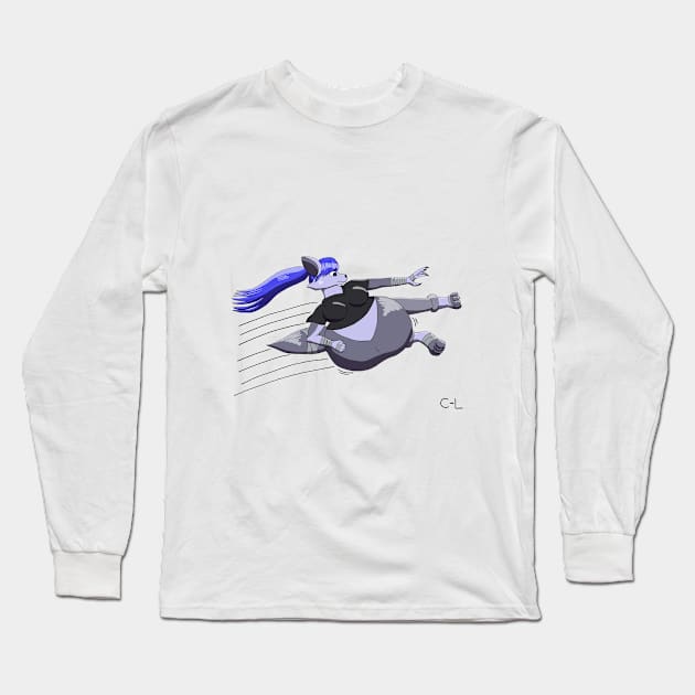 Flying Kick Long Sleeve T-Shirt by Cyborg-Lucario